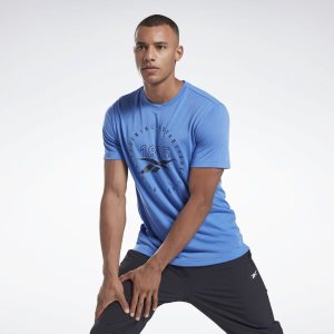 Reebok Graphic Series Speedwick T Shirt Herren - Blau - DE 953-KYX